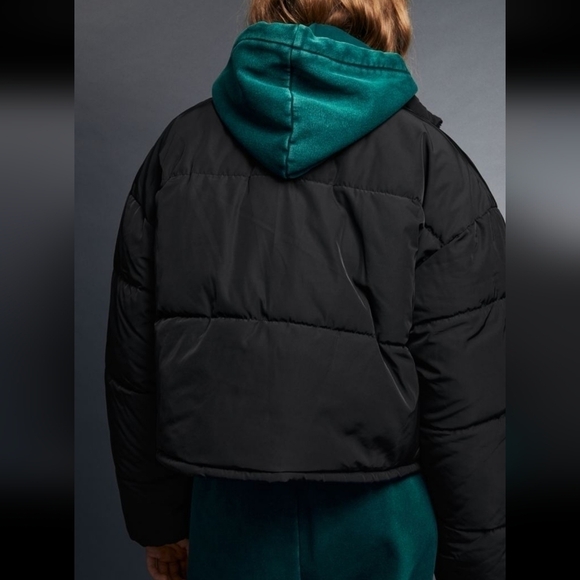 New H&M Puffer Jacket Size XL Black Puffer Winter Coat Womens Puffer Jacket - Picture 5 of 9